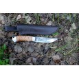 Нож "Бурундук", клинок сталь 95Х18 со следами ковки, рукоять береста, металл